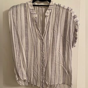 Bella Dahl Stripped Button Up Short Sleeved Size S